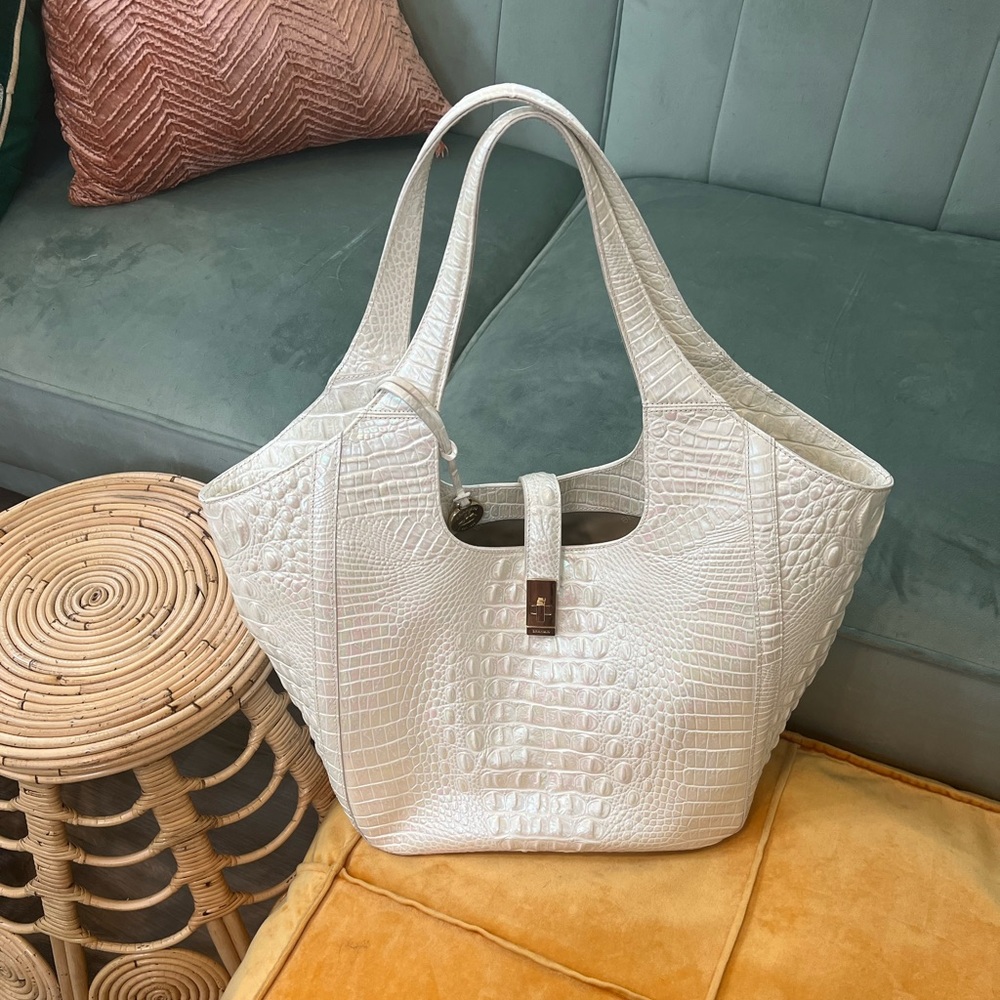 BRAHMIN CARLA MARKET TOTE IN GORGEOUS MILK MELBOURNE